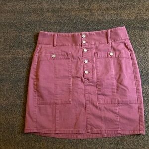Short Button Up Skirt - Maroon